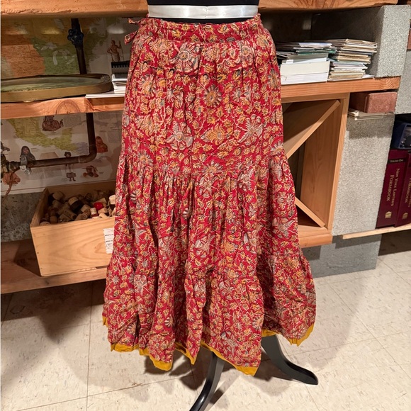 Dresses & Skirts - Bohemian Floral Red Skirt